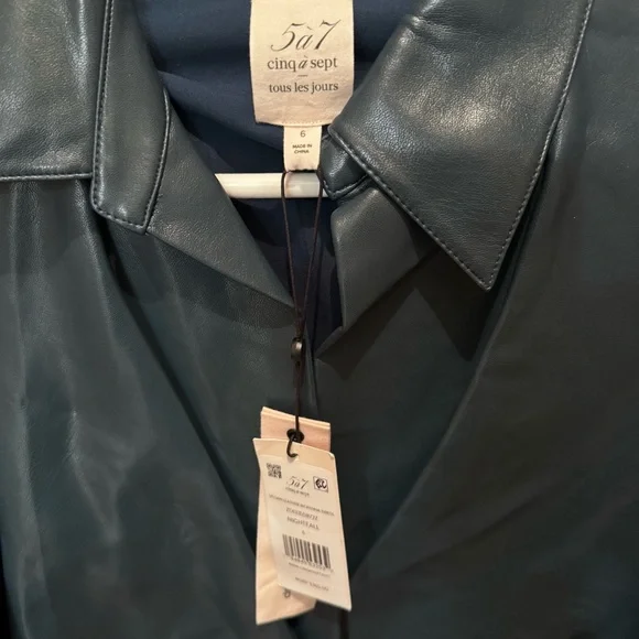 slim fit dress slacks Cinq  Sept McKenna Faux Leather Mini Dress Msrp 2 / Nightfall